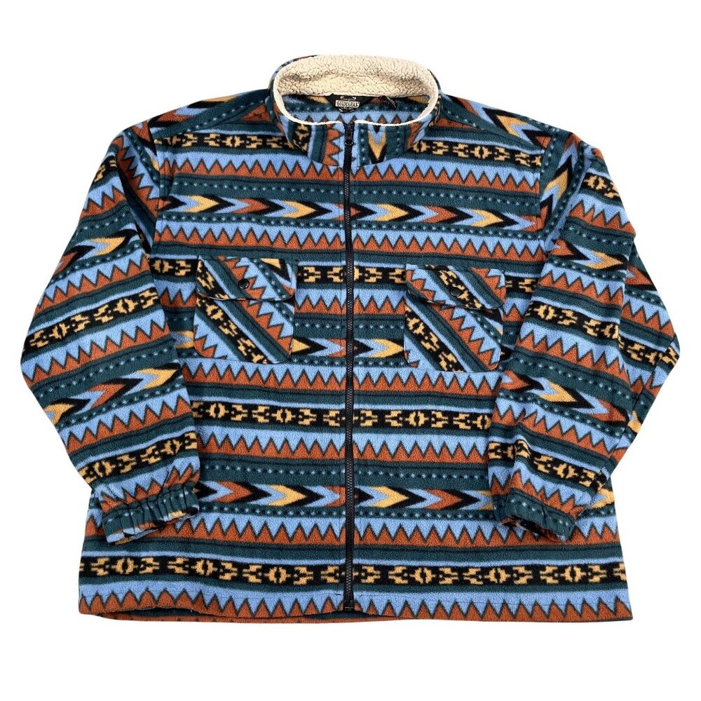 Guide‎ Gear Mens Full Zip Aztec Southwest Print Sherpa Lined Collar Fleece Sz XL